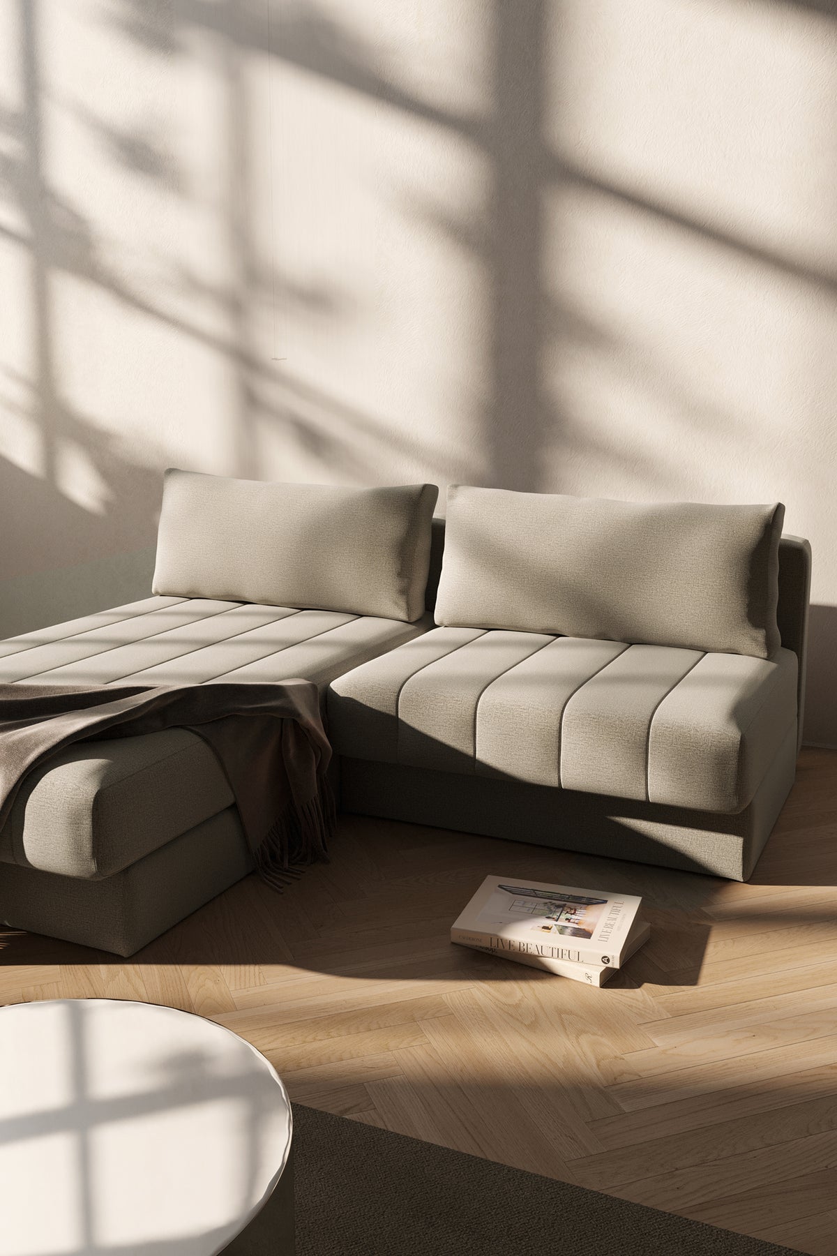 AKELLO Sofa Bed with Chaise by Innovation Living, interior