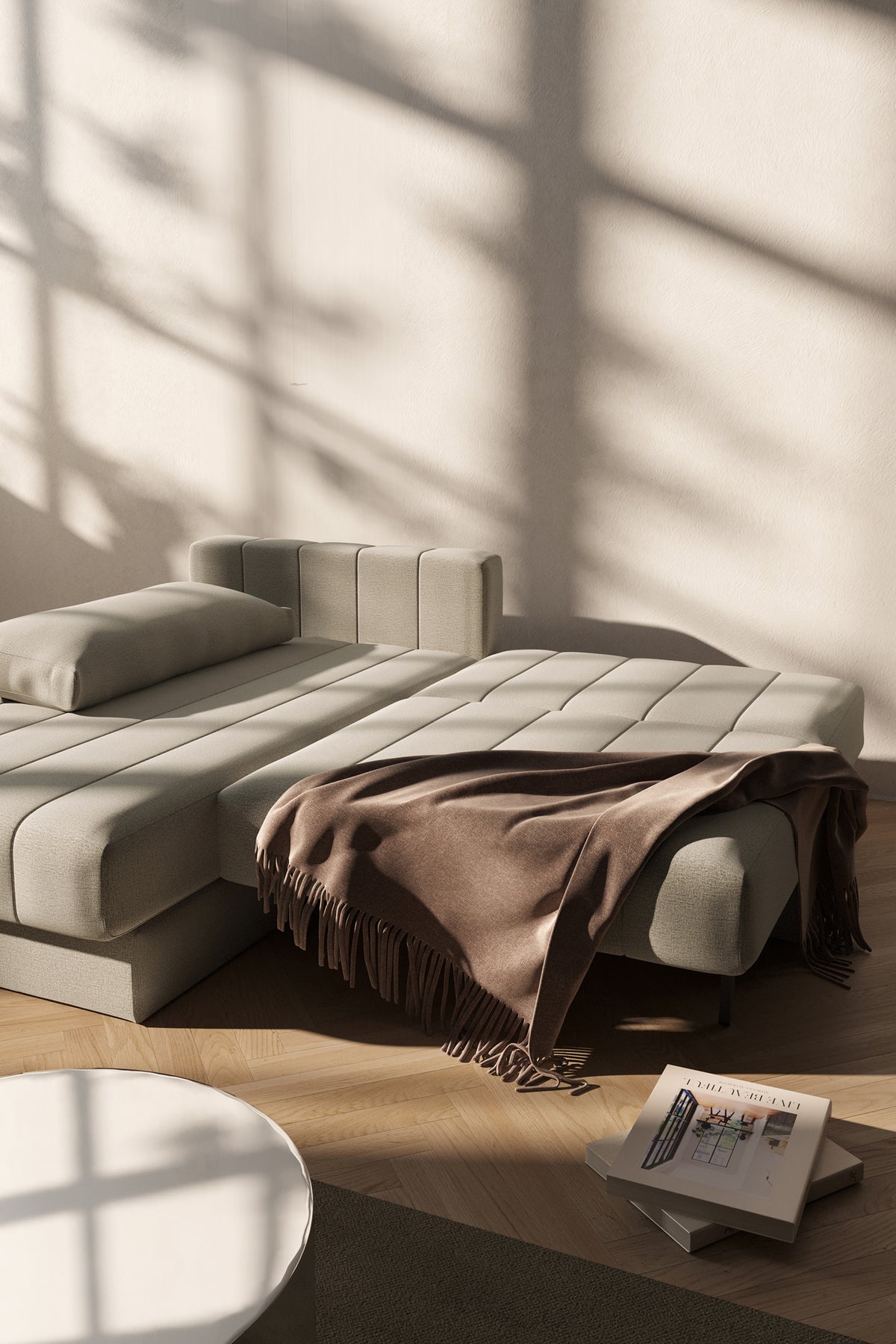 AKELLO Sofa Bed with Chaise by Innovation Living, interior