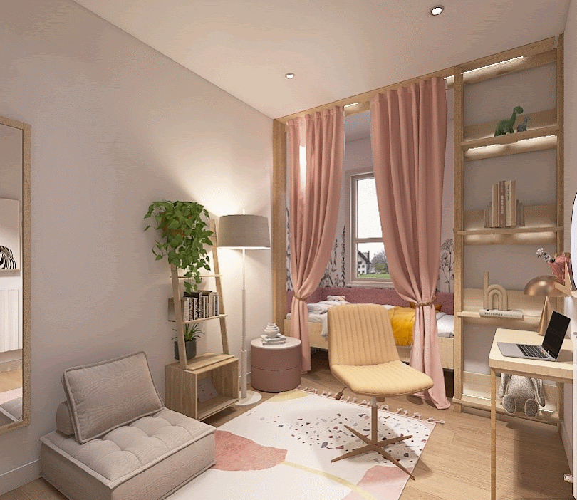 Proyecto de diseño de interiores en 3D para una habitación