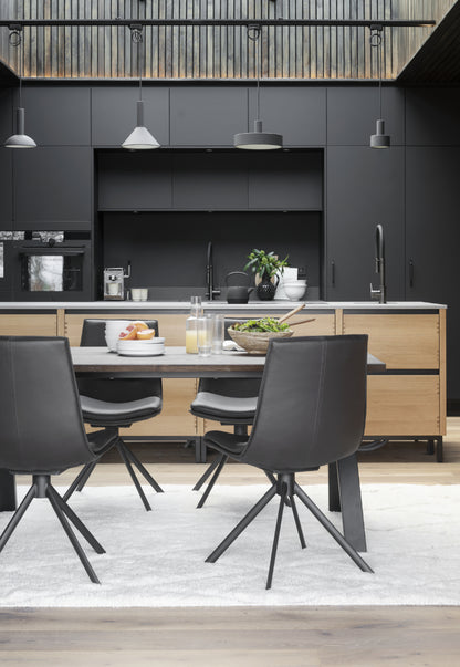 Rowico LOWELL Set of 2 Leather Swivel Chairs