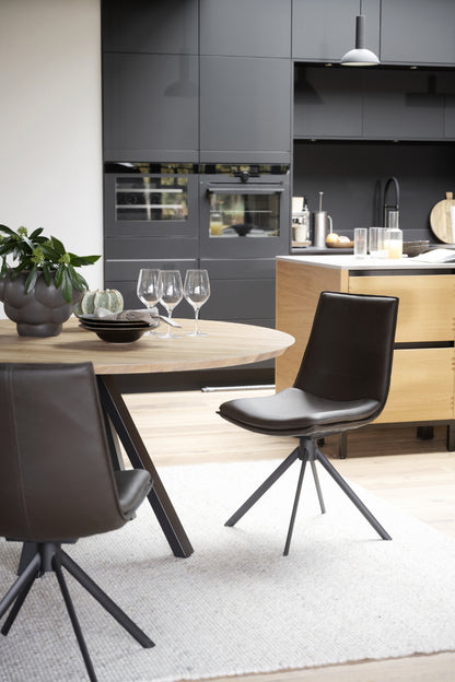 Rowico LOWELL Set of 2 Leather Swivel Chairs