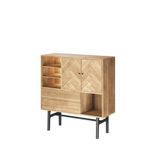 CASØ 230 Highboard with Herringbone Doors 120CM