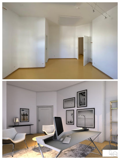 Proyecto de diseño de interiores en 3D para una habitación