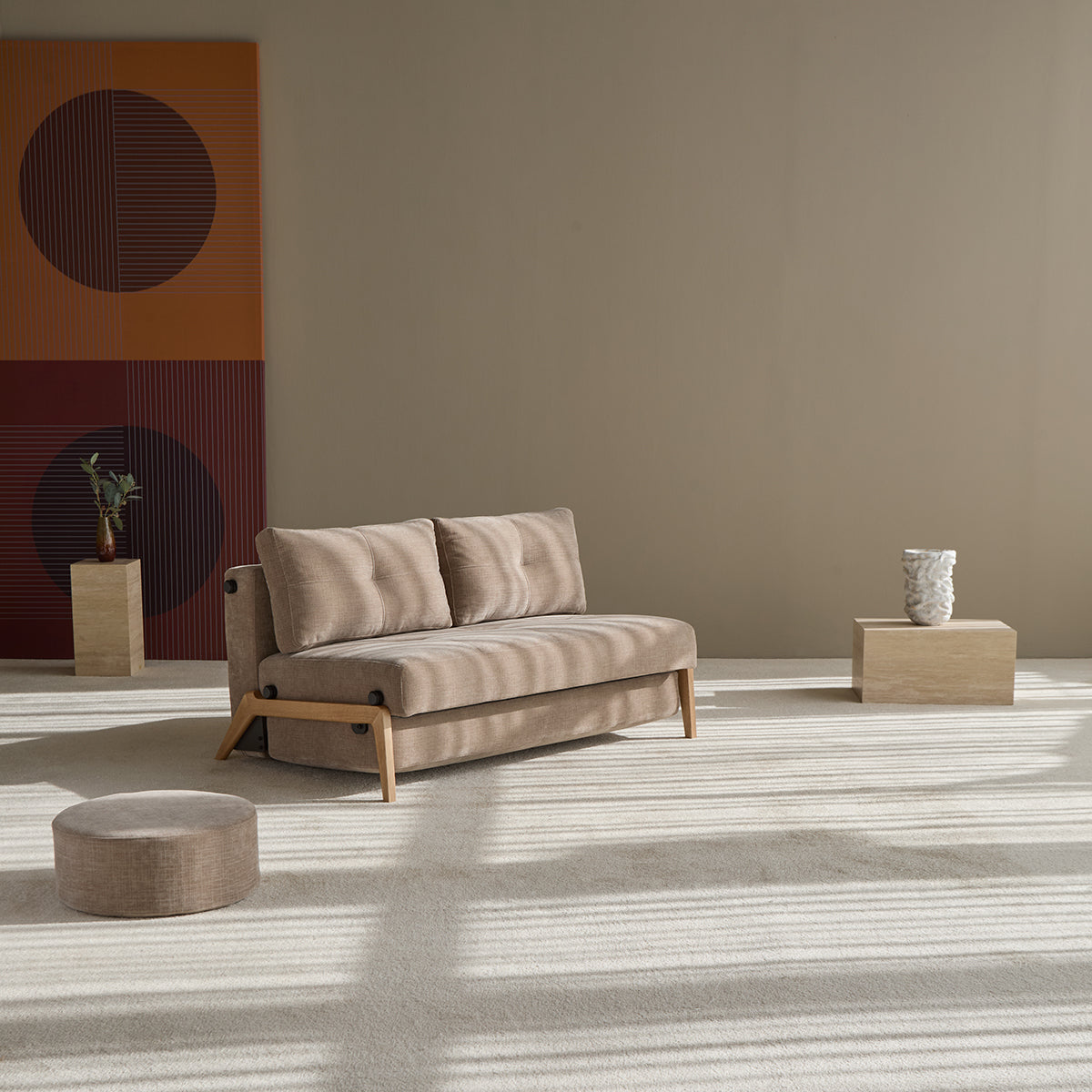 CUBED Sofa Bed Oak by Innovation Living, interior