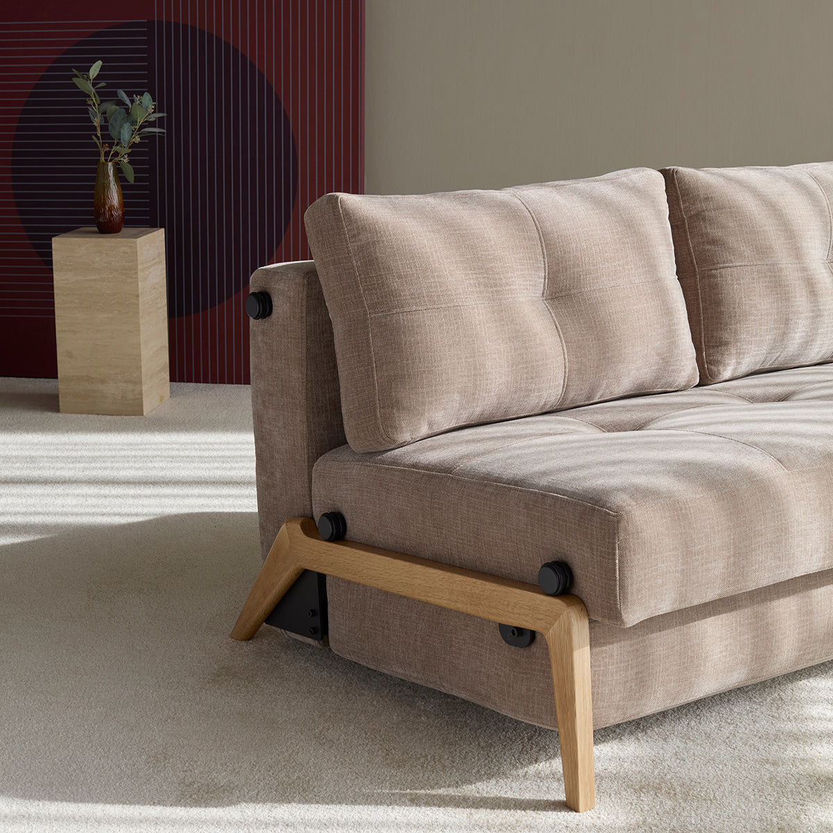 CUBED Sofa Bed Oak by Innovation Living, interior
