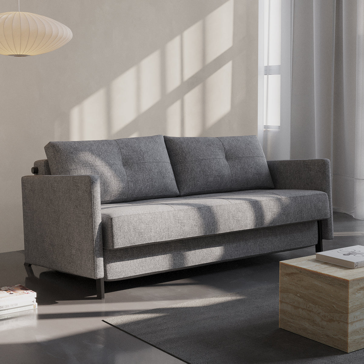 CUBED Sofa Bed with Arm Rests by Innovation Living, interior