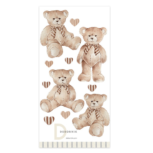 Teddy bears hearts stripes Wall stickers