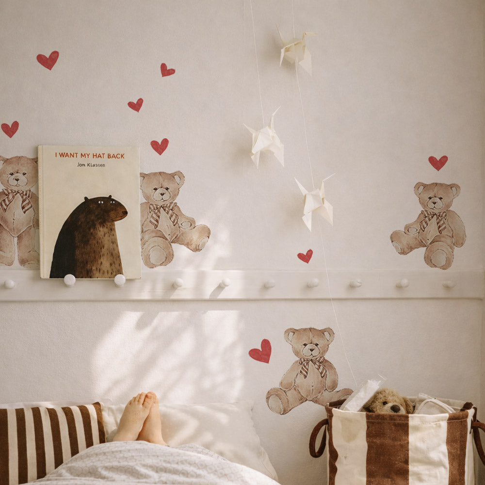 Teddy bears hearts red Wall stickers