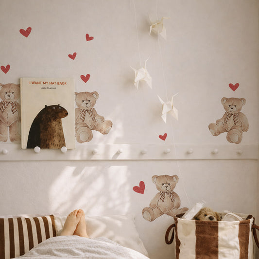 Teddy bears hearts red Wall stickers