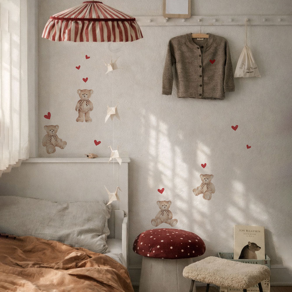 Teddy bears hearts red Wall stickers