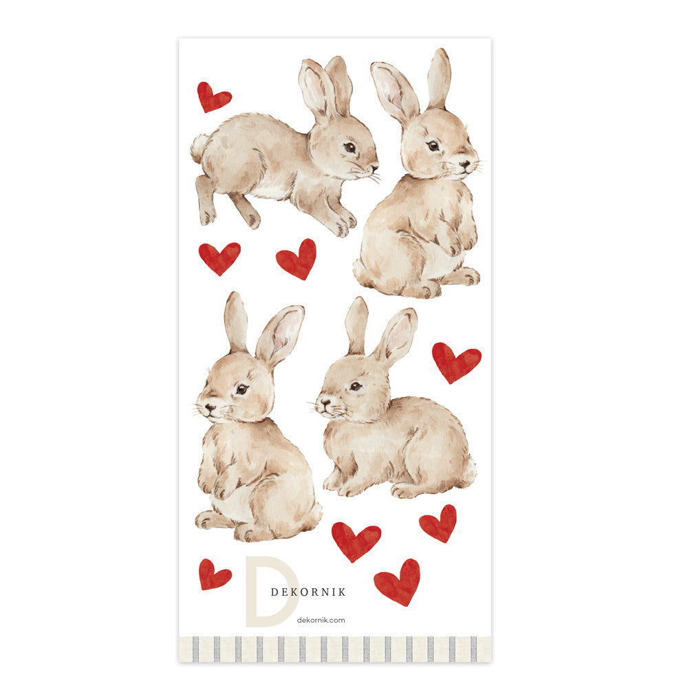 Rabbits hearts red Wall stickers