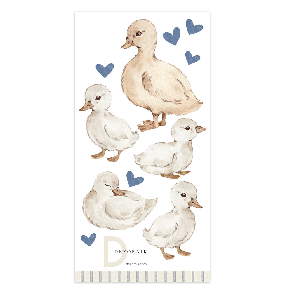 Ducklings hearts blue Wall stickers