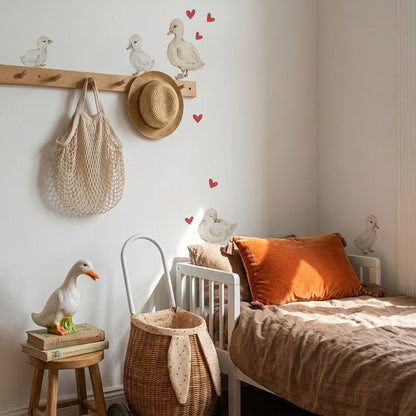 Ducklings hearts red Wall stickers