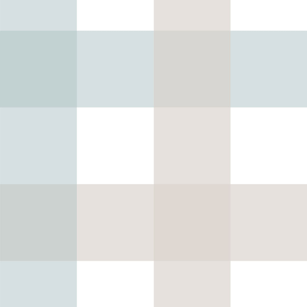Provence check beige blue big Wallpaper