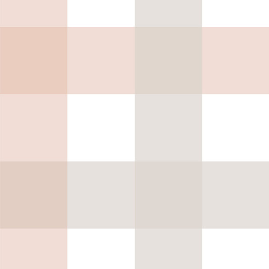 Provence check beige pink big Wallpaper