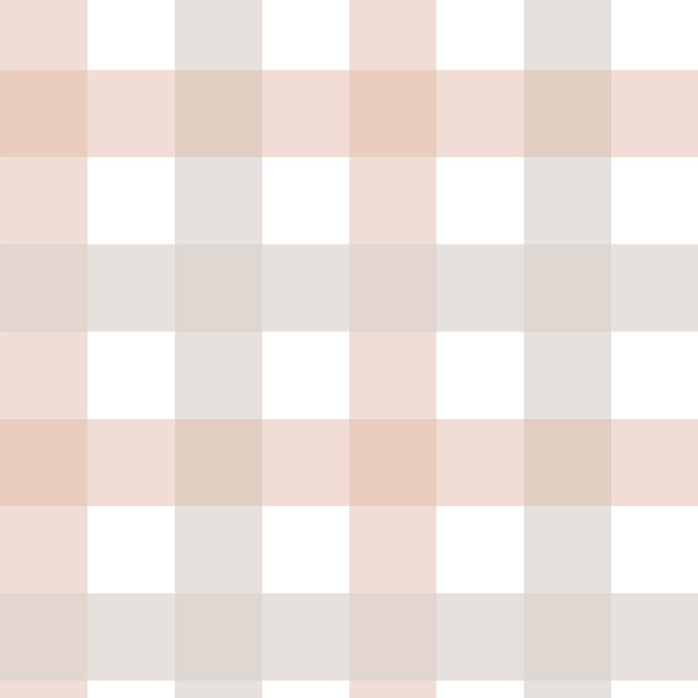 Provence check beige pink medium Wallpaper