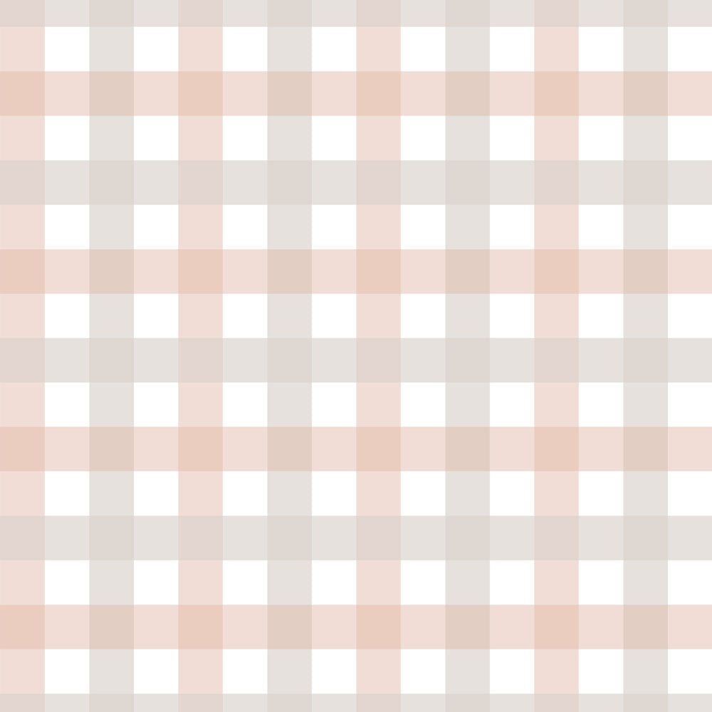 Provence check beige pink small Wallpaper