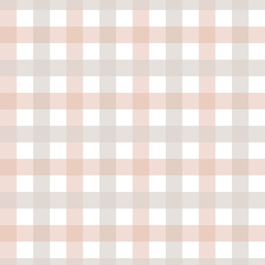 Provence check beige pink small Wallpaper