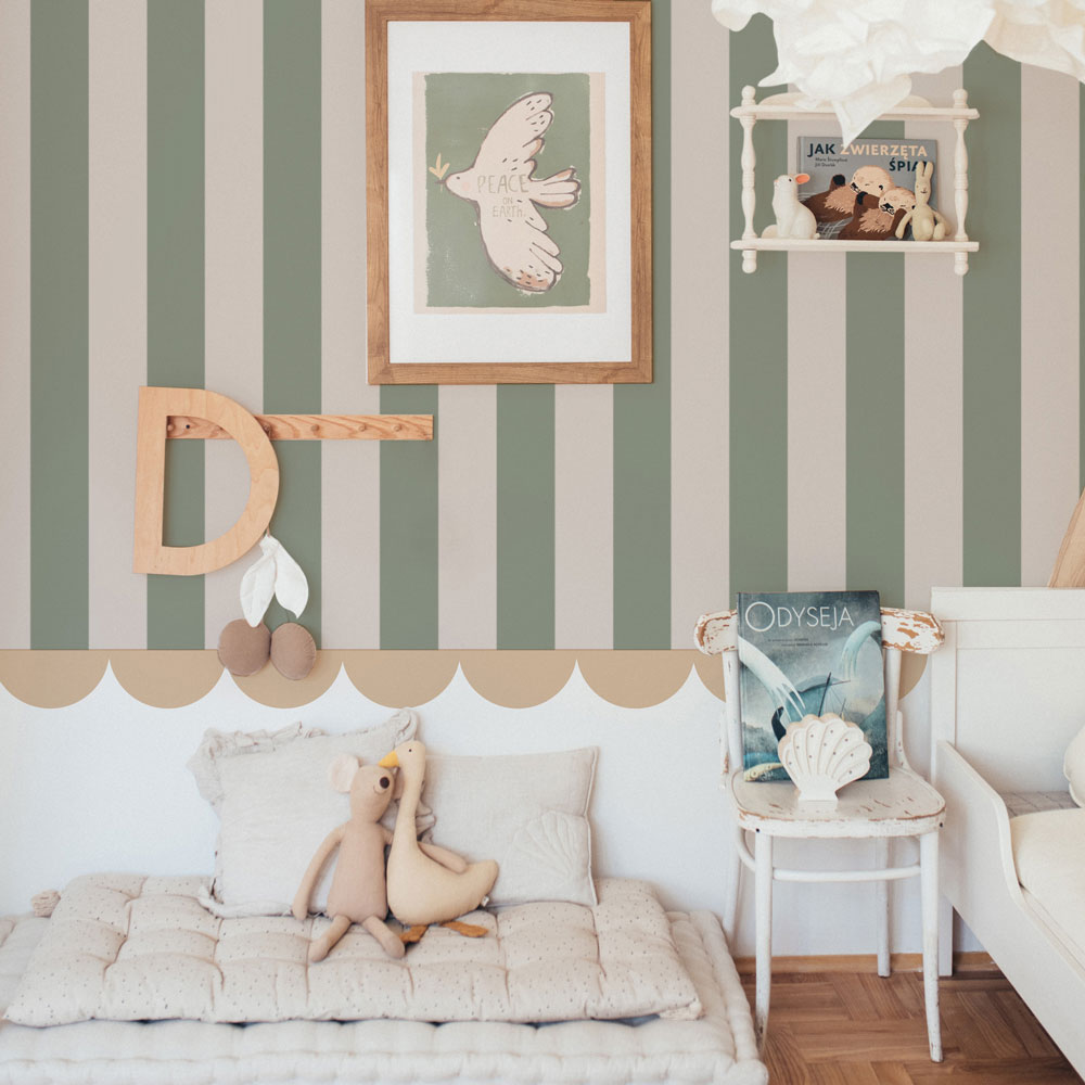 Portofino Stripes Green Wallpaper