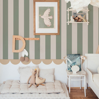 Portofino Stripes Green Wallpaper