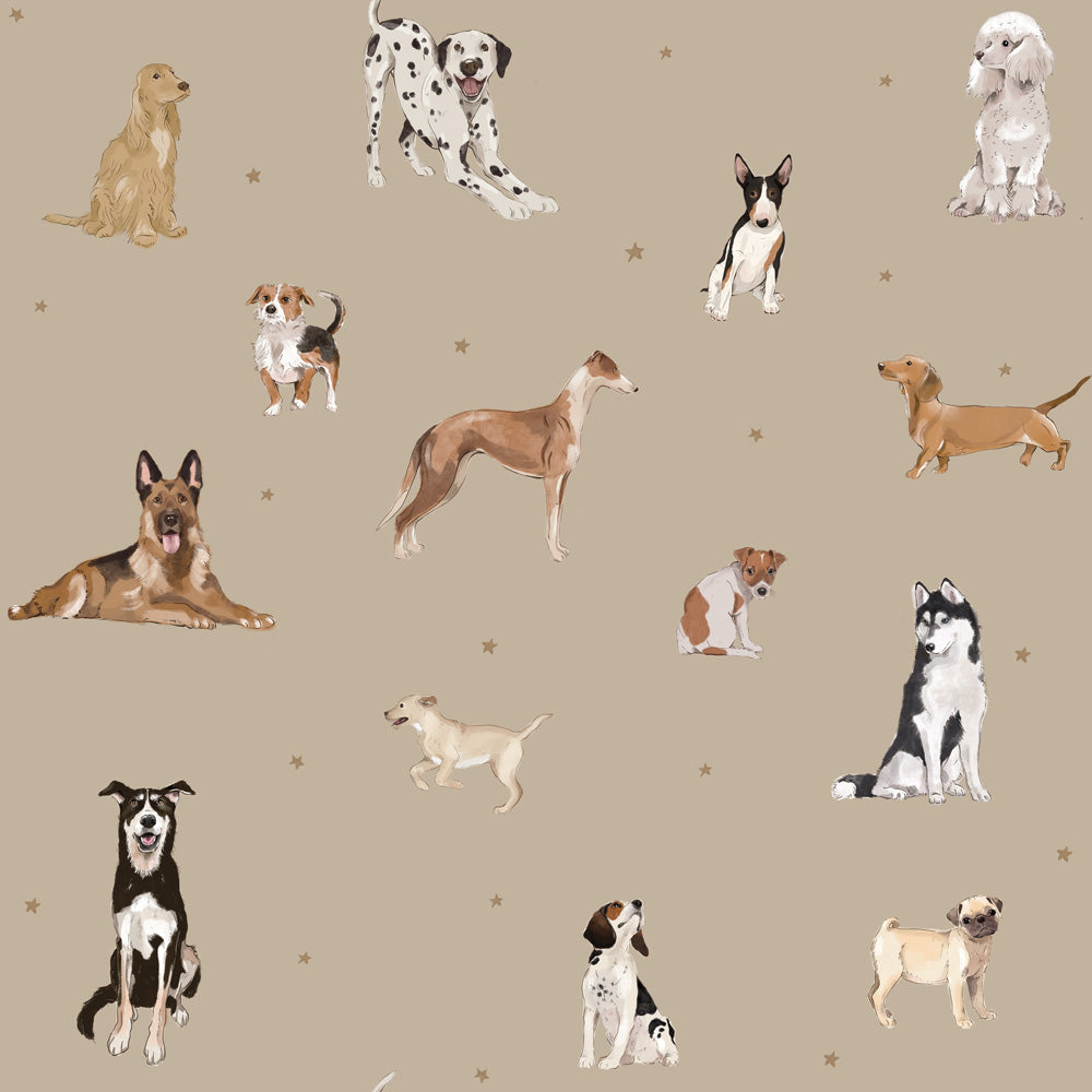 Dogs are The Best Beige Wallpaper