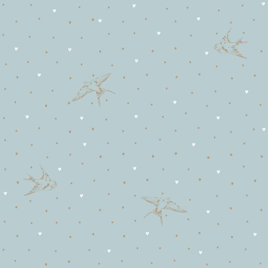 Swallows on blue Wallpaper