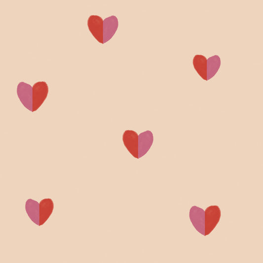 Hearts Draw Two colours Wallpaper