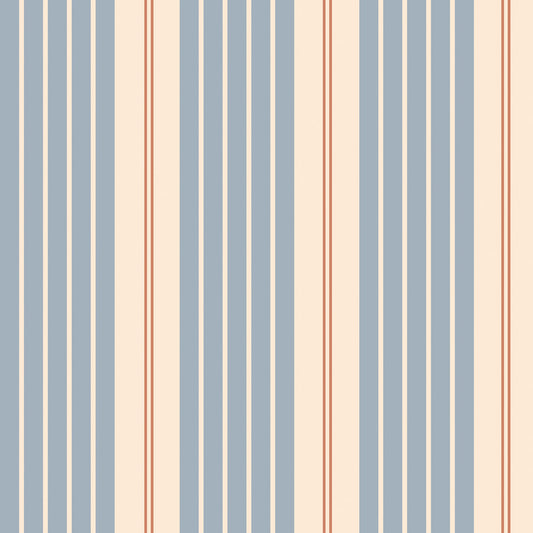 Stripes Classic Vintage Blue Wallpaper