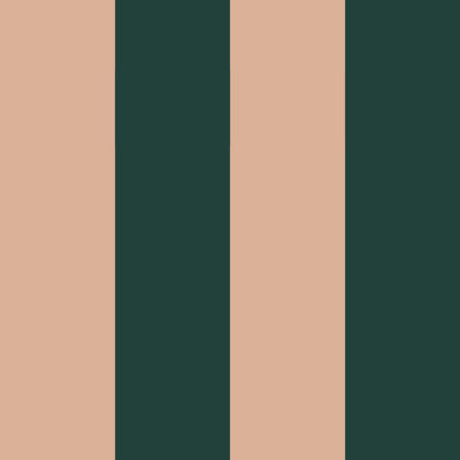 Wide stripes royal green and pink Wallpaper