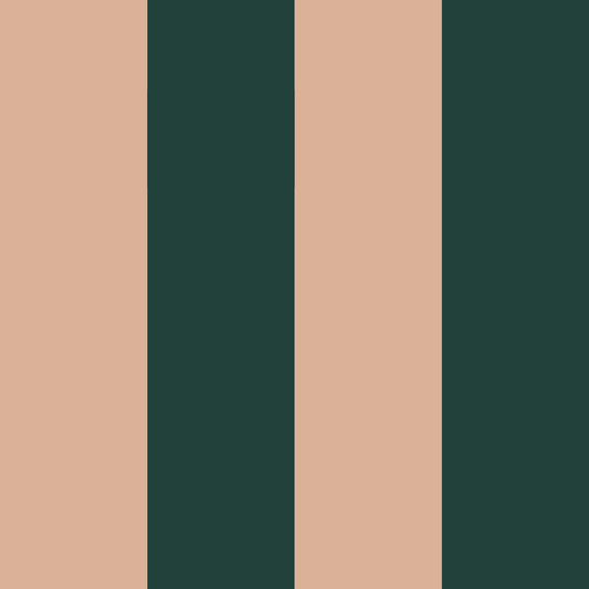 Wide stripes royal green and pink Wallpaper