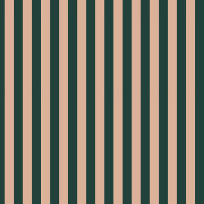 Wide stripes royal green and pink Wallpaper