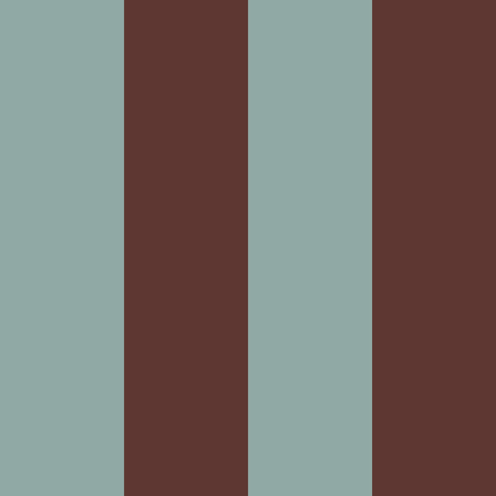 Wide stripes classy brown and mint Wallpaper