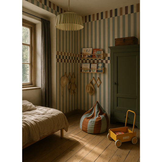 Stripes happy green and 3 colours Wallpaper