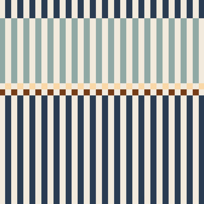 Stripes happy 2 colours navy blue and mint Wallpaper