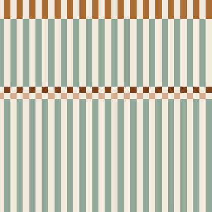 Stripes happy green and cherry Wallpaper