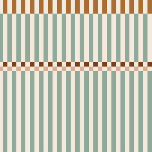 Stripes happy green and cherry Wallpaper