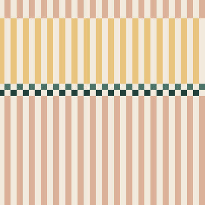 Stripes happy cherry pink and sunny yellow Wallpaper
