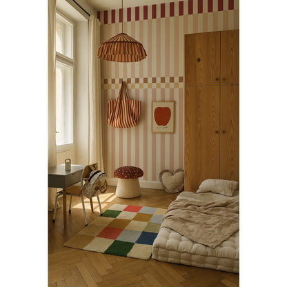 Stripes happy cherry pink Wallpaper