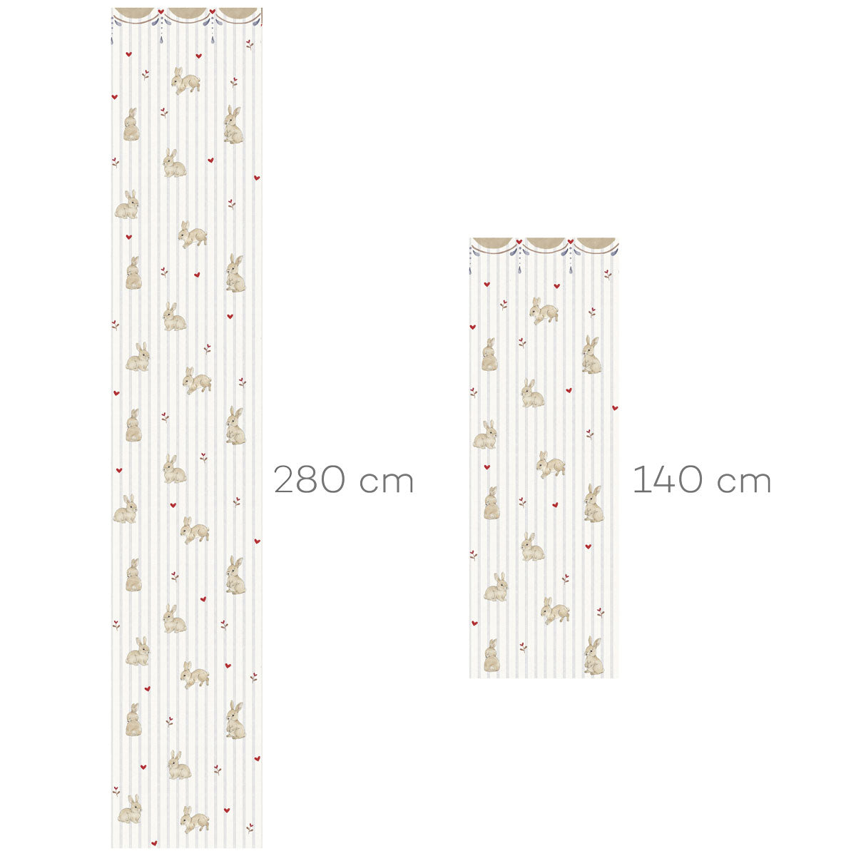 Rabbits hearts with ornament Wallpaper