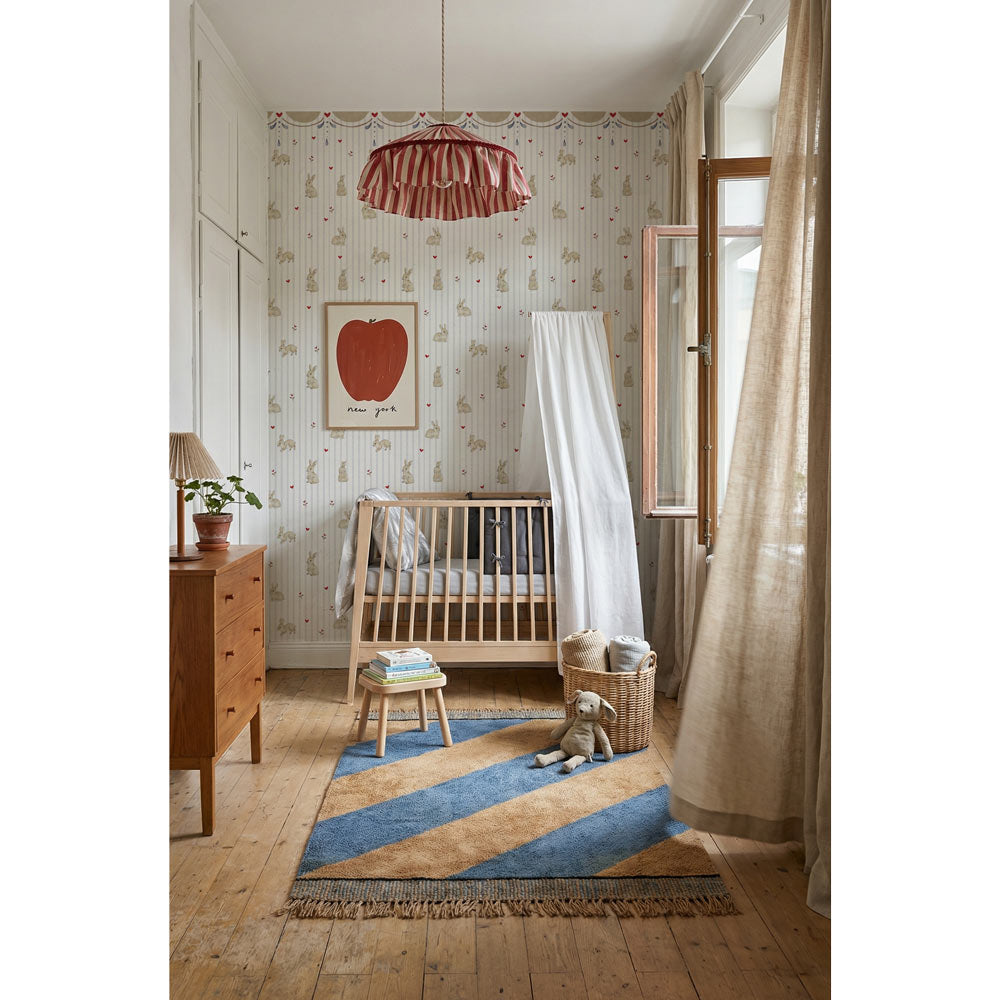 Rabbits hearts with ornament Wallpaper