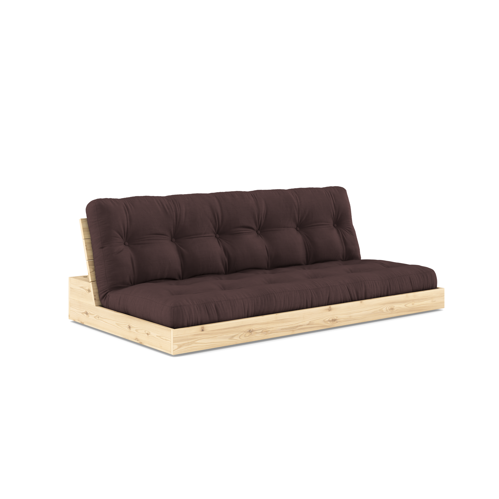 BASE Sofa bed 196 cm in Clear Lacquered Pine — Karup Design