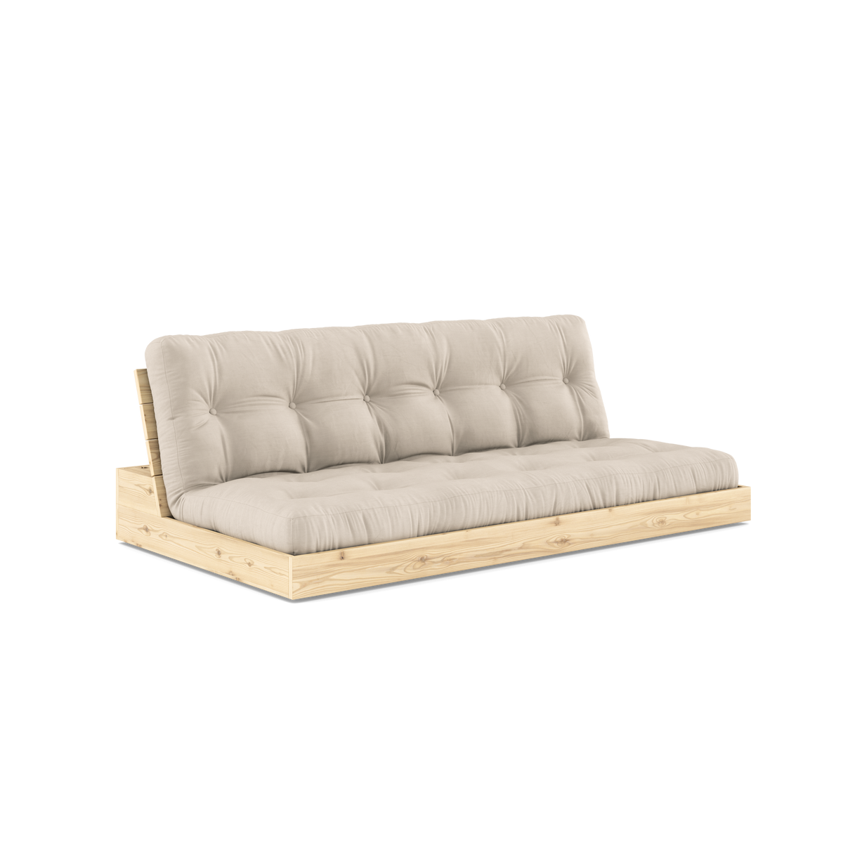 BASE Sofa bed 196 cm in Clear Lacquered Pine — Karup Design