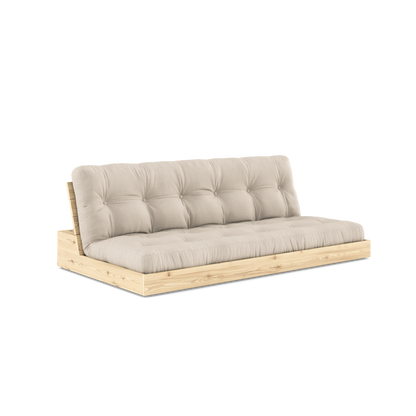 BASE Sofa bed 196 cm in Clear Lacquered Pine — Karup Design