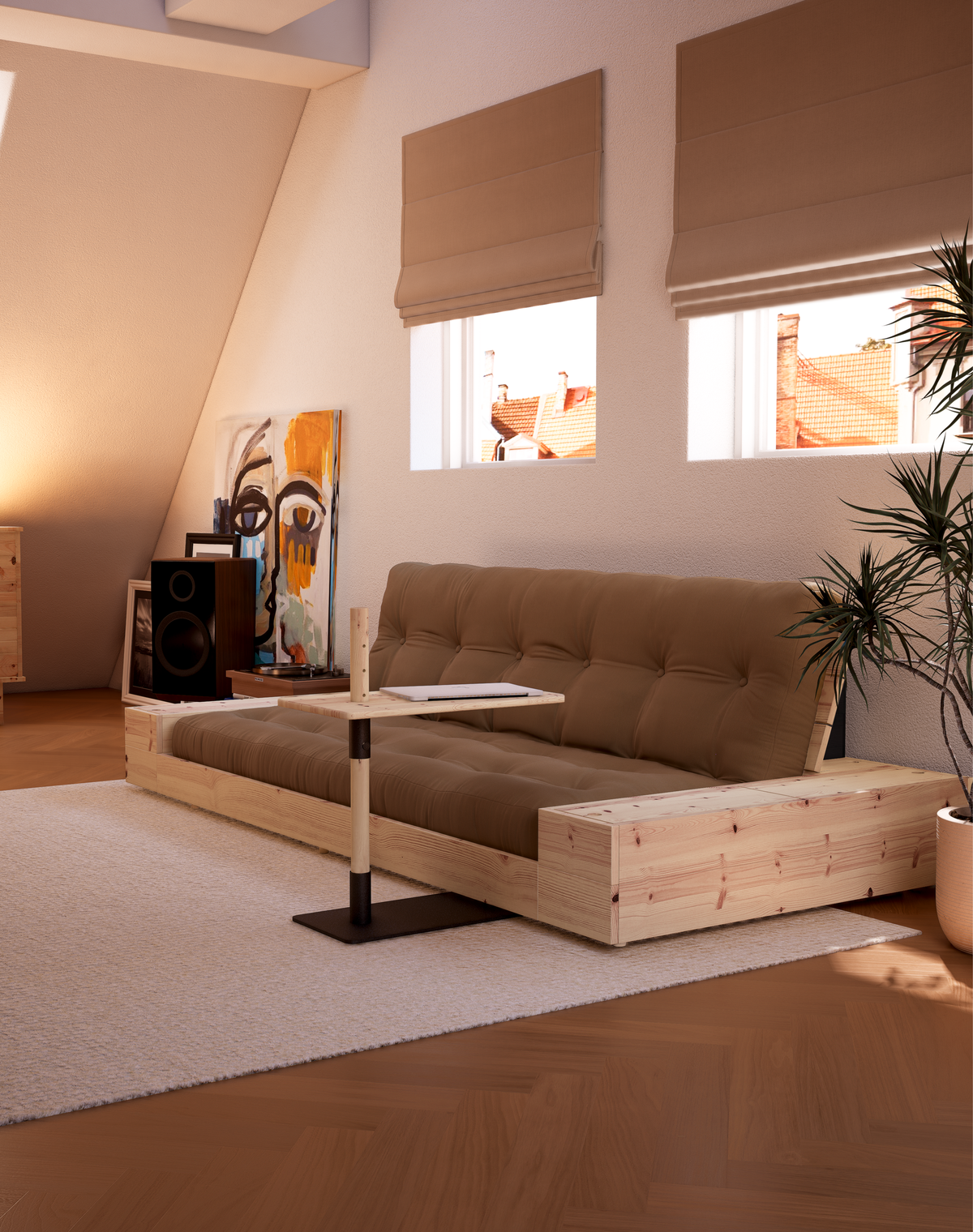 BASE Sofa bed 244 cm (with 2 sideboxes) — Scandinavian sofa bed by Karup Design