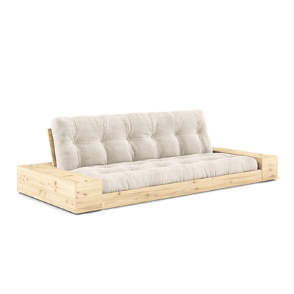BASE Sofa bed 244 cm (with 2 sideboxes) in Clear Lacquered Pine — Karup Design