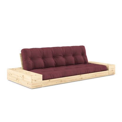 BASE Sofa bed 244 cm (with 2 sideboxes) in Clear Lacquered Pine — Karup Design