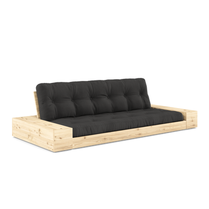 BASE Sofa bed 244 cm (with 2 sideboxes) in Clear Lacquered Pine — Karup Design