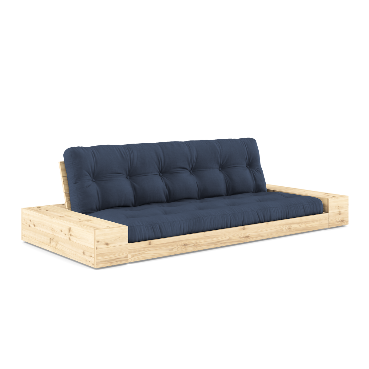 BASE Sofa bed 244 cm (with 2 sideboxes) in Clear Lacquered Pine — Karup Design