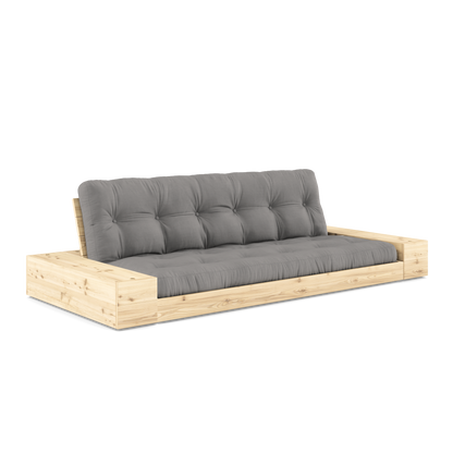 BASE Sofa bed 244 cm (with 2 sideboxes) in Clear Lacquered Pine — Karup Design