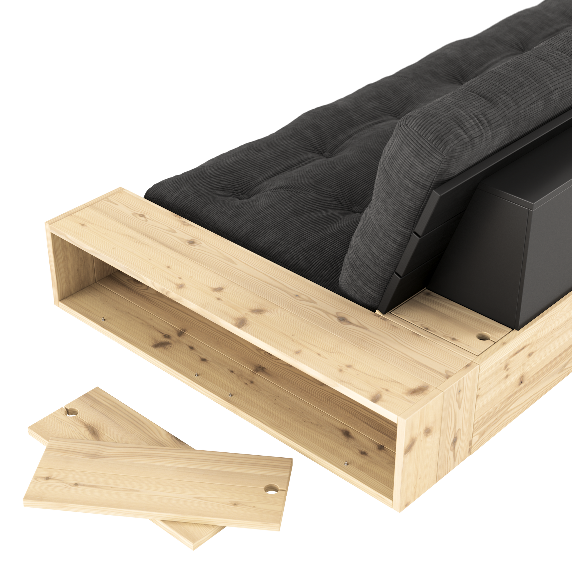 BASE Sofa bed 244 cm (with 2 sideboxes) — Scandinavian sofa bed by Karup Design